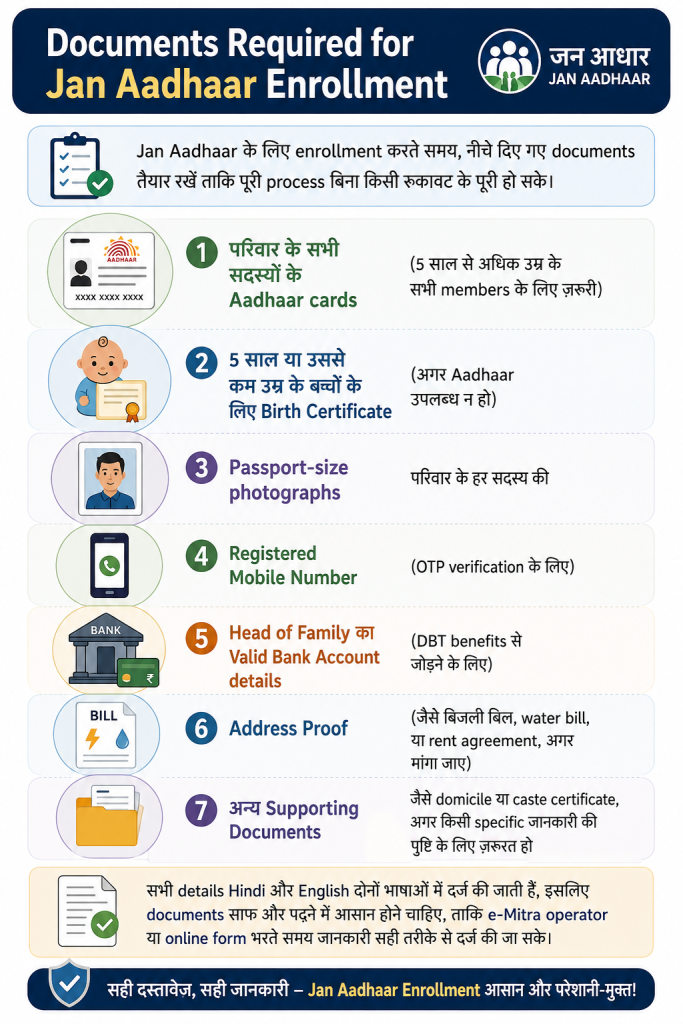 Documents Required for Jan Aadhaar Enrollment